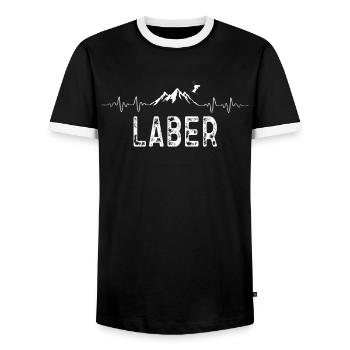 Skifahren Ski Laber - Männer Kontrast-T-Shirt - Schwarz/Weiß - Vorne - AI Model Female 172 light (172cm) & AI Model Male 178 light (178cm)