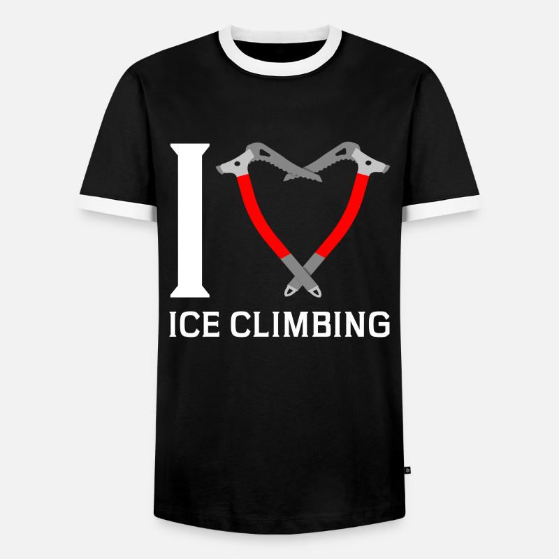Ich Liebe Eisklettern Eiskletterer Eispickel - Männer Kontrast-T-Shirt - Schwarz/Weiß