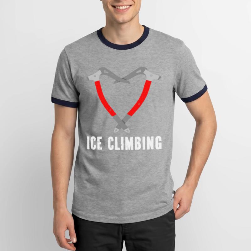 Ich Liebe Eisklettern Eiskletterer Eispickel Männer Kontrast-T-Shirt