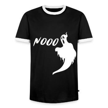 Halloween Tshirt Halloween Party Killer Killer Mort - T-shirt contrasté Homme - noir/blanc - Devant - AI Model Female 172 light (172cm) & AI Model Male 178 light (178cm)