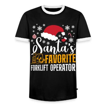 Certified Forklift Truck Operator - Männer Kontrast-T-Shirt - Schwarz/Weiß - Vorne - AI Model Female 172 light (172cm) & AI Model Male 178 light (178cm)