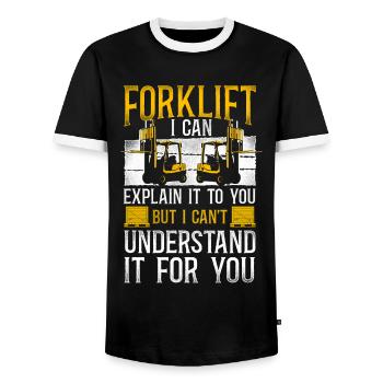 Certified Forklift Truck Operator - Männer Kontrast-T-Shirt - Schwarz/Weiß - Vorne - AI Model Female 172 light (172cm) & AI Model Male 178 light (178cm)
