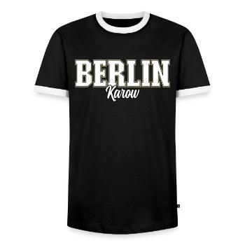 Berlin Karow - Männer Kontrast-T-Shirt - Schwarz/Weiß - Vorne - AI Model Female 172 light (172cm) & AI Model Male 178 light (178cm)