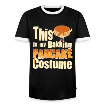 Costume de cuisson de crêpes - Crêpe drôle - T-shirt contrasté Homme - noir/blanc - Devant - AI Model Female 172 light (172cm) & AI Model Male 178 light (178cm)