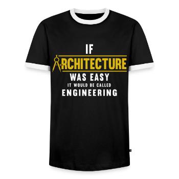 Architect Gift Profession Architecture Job Architect - Men's Ringer Shirt - black/white - Front - AI Model Female 172 light (172cm) & AI Model Male 178 light (178cm)