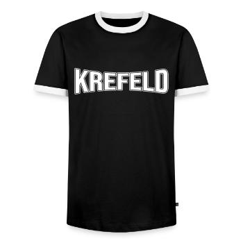 Krefeld - Männer Kontrast-T-Shirt - Schwarz/Weiß - Vorne - AI Model Female 172 light (172cm) & AI Model Male 178 light (178cm)