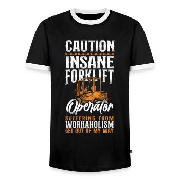 Certified Forklift Truck Operator - Männer Kontrast-T-Shirt - Schwarz/Weiß - Vorne - AI Model Female 172 light (172cm) & AI Model Male 178 light (178cm)