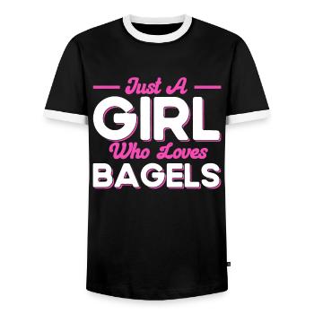 Bagel Essen Geschenk Bagel - Männer Kontrast-T-Shirt - Schwarz/Weiß - Vorne - AI Model Female 172 light (172cm) & AI Model Male 178 light (178cm)
