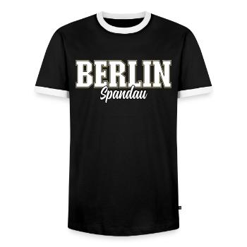 Berlin Spandau - Männer Kontrast-T-Shirt - Schwarz/Weiß - Vorne - AI Model Female 172 light (172cm) & AI Model Male 178 light (178cm)