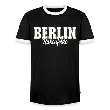 Berlin Hakenfelde - Männer Kontrast-T-Shirt - Schwarz/Weiß - Vorne - AI Model Female 172 light (172cm) & AI Model Male 178 light (178cm)