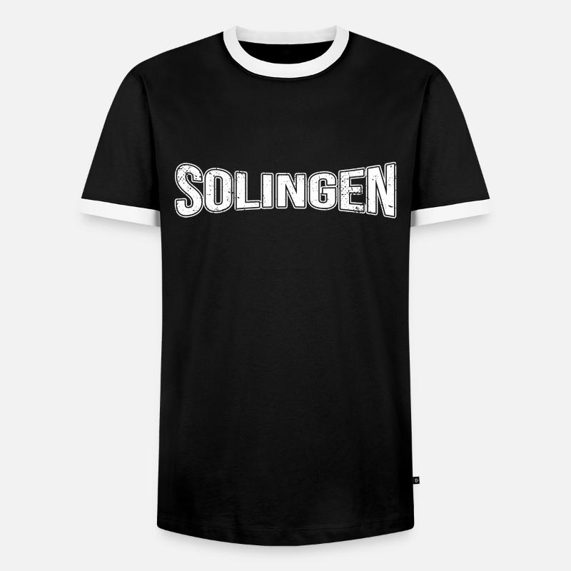 Solingen - Männer Kontrast-T-Shirt - Schwarz/Weiß