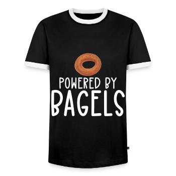 Bagel Essen Geschenk Bagel - Männer Kontrast-T-Shirt - Schwarz/Weiß - Vorne - AI Model Female 172 light (172cm) & AI Model Male 178 light (178cm)