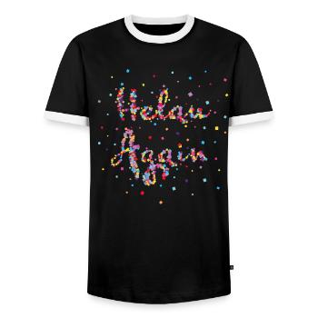 Helau Again Karneval Fasching Konfetti Rosenmontag - Männer Kontrast-T-Shirt - Schwarz/Weiß - Vorne - AI Model Female 172 light (172cm) & AI Model Male 178 light (178cm)