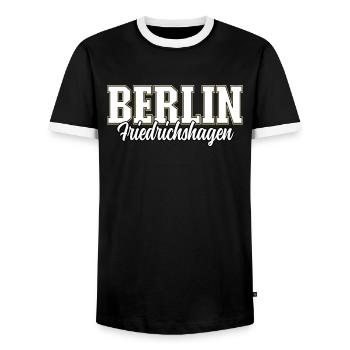 Berlin Friedrichshagen - Männer Kontrast-T-Shirt - Schwarz/Weiß - Vorne - AI Model Female 172 light (172cm) & AI Model Male 178 light (178cm)