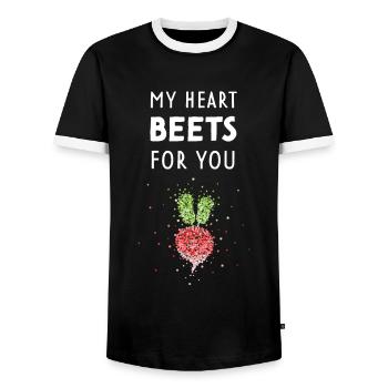 Radieschen Beet Kostümersatz Karneval Fasching - Männer Kontrast-T-Shirt - Schwarz/Weiß - Vorne - AI Model Female 172 light (172cm) & AI Model Male 178 light (178cm)