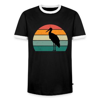 Störche Störchin Baby Kinder Kind Schnabel Storch - Männer Kontrast-T-Shirt - Schwarz/Weiß - Vorne - AI Model Female 172 light (172cm) & AI Model Male 178 light (178cm)