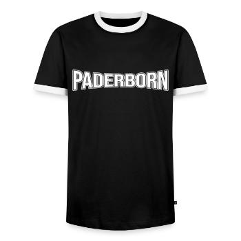 Paderborn - Männer Kontrast-T-Shirt - Schwarz/Weiß - Vorne - AI Model Female 172 light (172cm) & AI Model Male 178 light (178cm)
