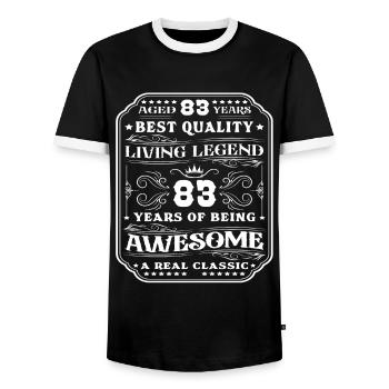 83 Geburtstag 83 Jahre Mann 83 jahre legende 83 - Männer Kontrast-T-Shirt - Schwarz/Weiß - Vorne - AI Model Female 172 light (172cm) & AI Model Male 178 light (178cm)