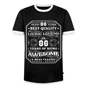 86 Geburtstag 86 Jahre Mann 86 jahre legende 86 - Männer Kontrast-T-Shirt - Schwarz/Weiß - Vorne - AI Model Female 172 light (172cm) & AI Model Male 178 light (178cm)