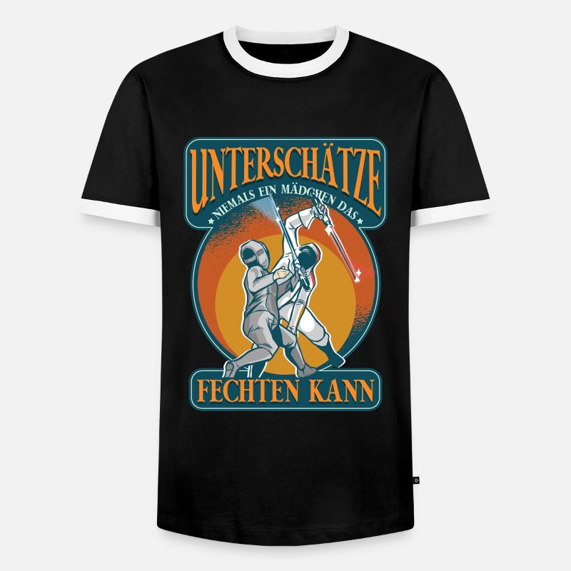 Fechten Mädchen - Männer Kontrast-T-Shirt - Schwarz/Weiß