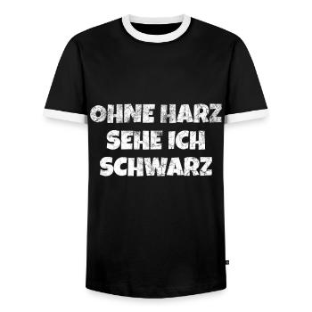 Harz Torfhaus Wanderung Harzer Brocken - Männer Kontrast-T-Shirt - Schwarz/Weiß - Vorne - AI Model Female 172 light (172cm) & AI Model Male 178 light (178cm)