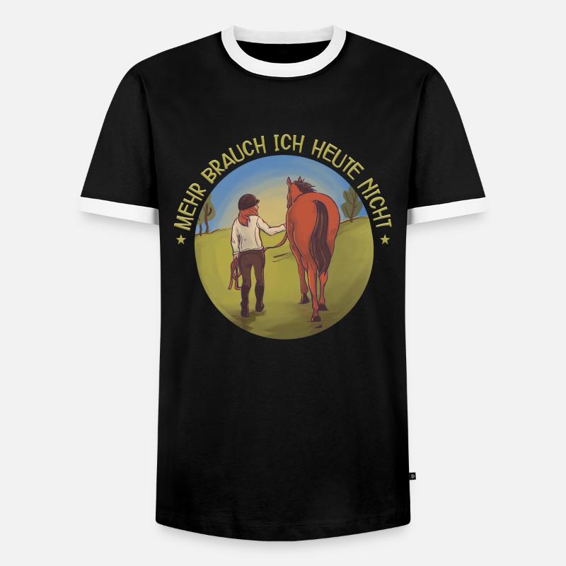 Pferde - Männer Kontrast-T-Shirt - Schwarz/Weiß