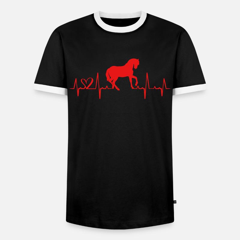 Pferde - Männer Kontrast-T-Shirt - Schwarz/Weiß