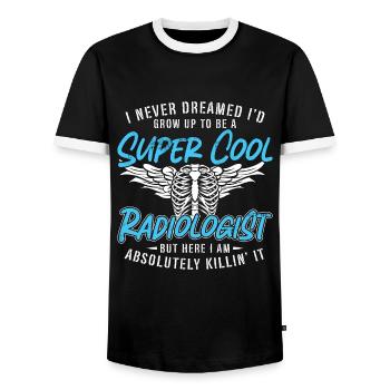 Radiologue Je n’ai jamais rêvé de radiologie Technicien en radiologie - T-shirt contrasté Homme - noir/blanc - Devant - AI Model Female 172 light (172cm) & AI Model Male 178 light (178cm)