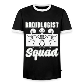 Radiologue Squad Radiologie Radiographie Rad Tech Radiographie - T-shirt contrasté Homme - noir/blanc - Devant - AI Model Female 172 light (172cm) & AI Model Male 178 light (178cm)