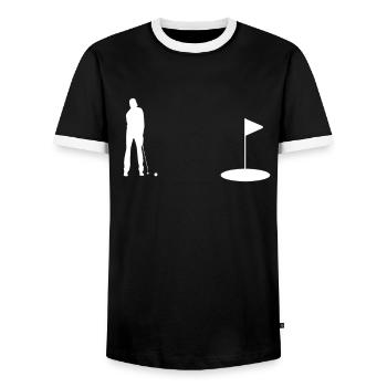 Golf Spieler Spruch Geschenkidee - Männer Kontrast-T-Shirt - Schwarz/Weiß - Vorne - AI Model Female 172 light (172cm) & AI Model Male 178 light (178cm)