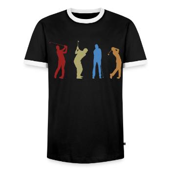 Golf Spieler Spruch Geschenkidee - Männer Kontrast-T-Shirt - Schwarz/Weiß - Vorne - AI Model Female 172 light (172cm) & AI Model Male 178 light (178cm)