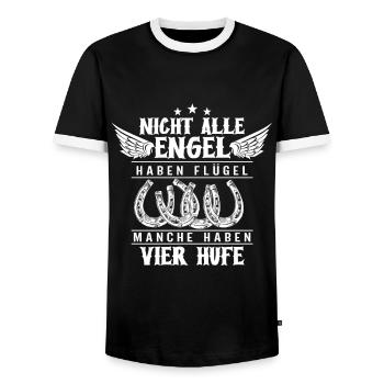 Pferde - Männer Kontrast-T-Shirt - Schwarz/Weiß - Vorne - AI Model Female 172 light (172cm) & AI Model Male 178 light (178cm)