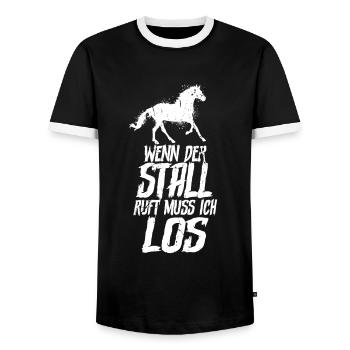 Pferde - Männer Kontrast-T-Shirt - Schwarz/Weiß - Vorne - AI Model Female 172 light (172cm) & AI Model Male 178 light (178cm)