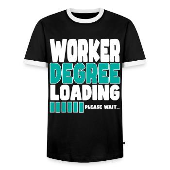 Worker invites training - Men's Ringer Shirt - black/white - Front - AI Model Female 172 light (172cm) & AI Model Male 178 light (178cm)