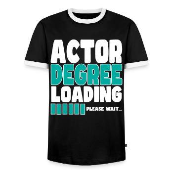 Actor invites training - Men's Ringer Shirt - black/white - Front - AI Model Female 172 light (172cm) & AI Model Male 178 light (178cm)