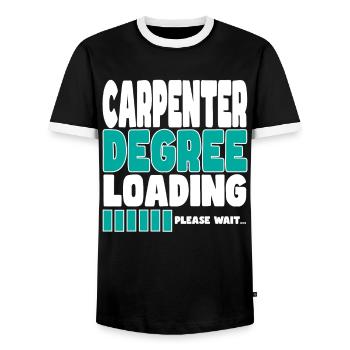 Carpenter invites training - Men's Ringer Shirt - black/white - Front - AI Model Female 172 light (172cm) & AI Model Male 178 light (178cm)