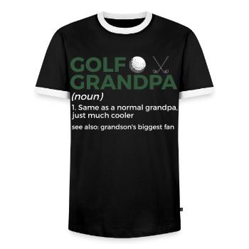 Golf Spieler Spruch Geschenkidee - Männer Kontrast-T-Shirt - Schwarz/Weiß - Vorne - AI Model Female 172 light (172cm) & AI Model Male 178 light (178cm)