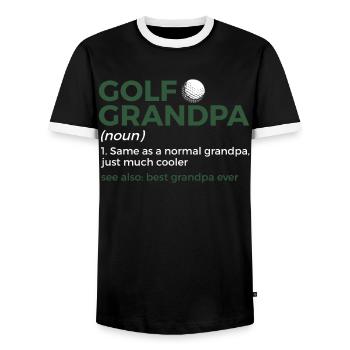 Golf Spieler Spruch Geschenkidee - Männer Kontrast-T-Shirt - Schwarz/Weiß - Vorne - AI Model Female 172 light (172cm) & AI Model Male 178 light (178cm)