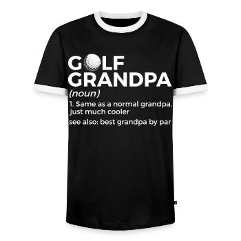 Golf Player Saying Gift Idea - Men's Ringer Shirt - black/white - Front - AI Model Female 172 light (172cm) & AI Model Male 178 light (178cm)