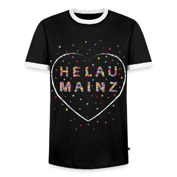 Helau Mainz Karneval Fasching Konfetti Fasnacht - Männer Kontrast-T-Shirt - Schwarz/Weiß - Vorne - AI Model Female 172 light (172cm) & AI Model Male 178 light (178cm)