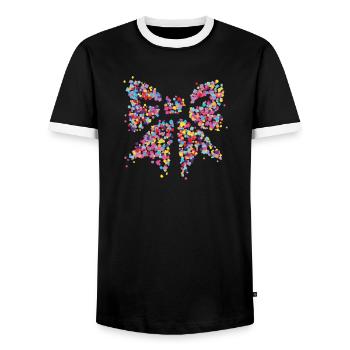 Kostümersatz Clown Fliege Karneval Konfetti Jeck - Männer Kontrast-T-Shirt - Schwarz/Weiß - Vorne - AI Model Female 172 light (172cm) & AI Model Male 178 light (178cm)