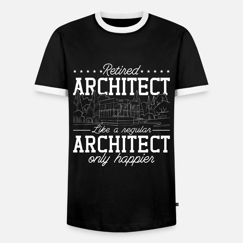 Retired Architect Architects Job Architecture - Men's Ringer Shirt - black/white