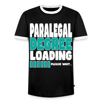 Rechtsanwaltsfachangestellte lädt Ausbildung - Männer Kontrast-T-Shirt - Schwarz/Weiß - Vorne - AI Model Female 172 light (172cm) & AI Model Male 178 light (178cm)