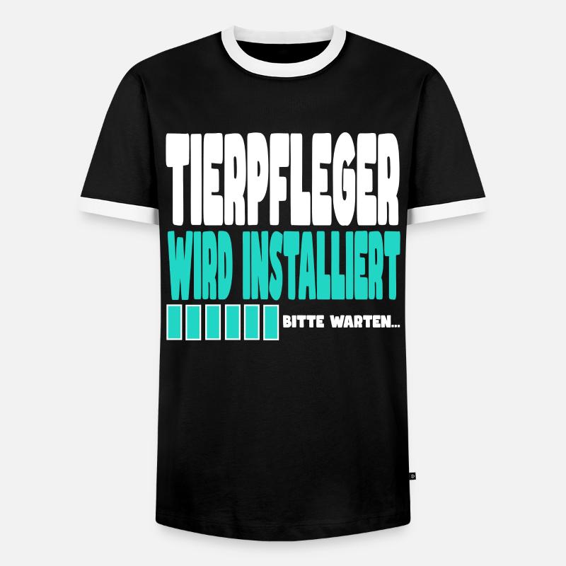 Tierpfleger wird installiert - Männer Kontrast-T-Shirt - Schwarz/Weiß