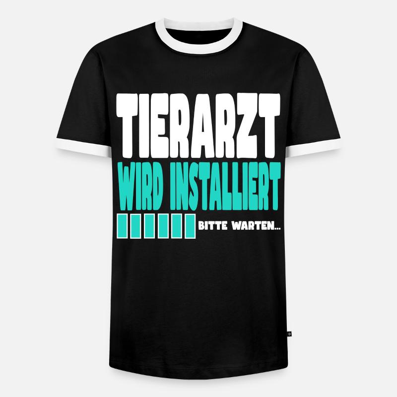 Tierarzt wird installiert - Männer Kontrast-T-Shirt - Schwarz/Weiß