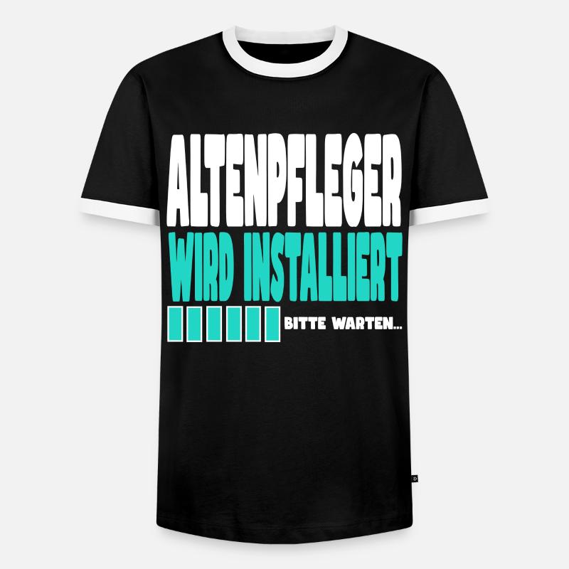 ALTENPFLEGER wird installiert - Männer Kontrast-T-Shirt - Schwarz/Weiß