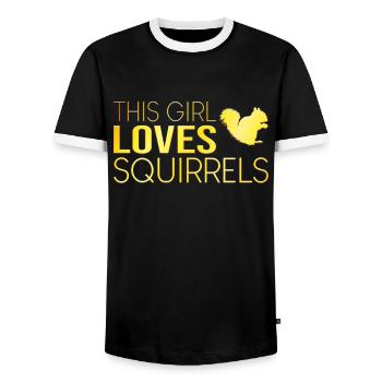 Cette fille aime les écureuils - T-shirt contrasté Homme - noir/blanc - Devant - AI Model Female 172 light (172cm) & AI Model Male 178 light (178cm)