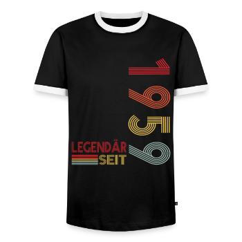 Geburtstag Geboren 1959 Mann Legendär seit 1959 - Männer Kontrast-T-Shirt - Schwarz/Weiß - Vorne - AI Model Female 172 light (172cm) & AI Model Male 178 light (178cm)
