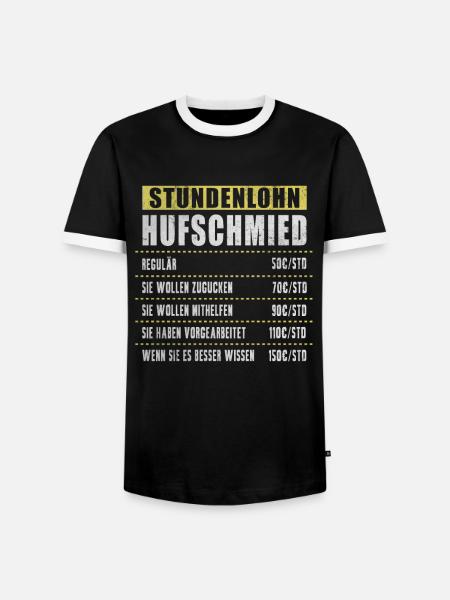 Stundenlohn Hufschmied - Männer Kontrast-T-Shirt - Schwarz/Weiß