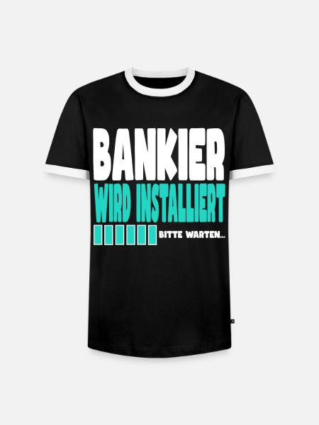 Bankier wird installiert - Männer Kontrast-T-Shirt - Schwarz/Weiß